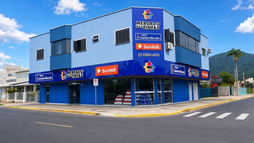 Fachada da loja Mercado das Tintas em Osório, Centro